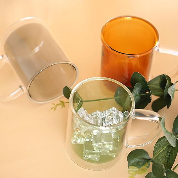  더블월 이중 내열 유리컵 300ml 그린 머그컵 유리 머그잔