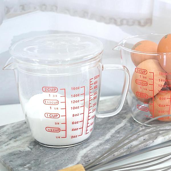  코코비아 내열유리 뚜껑 계량컵 500ml 주방 베이킹 이유식 비커