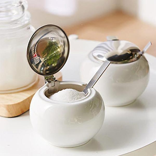  제로재팬 도자기 설탕프림통(BKK-04WH) 140ml 캐니스터 스푼 포함