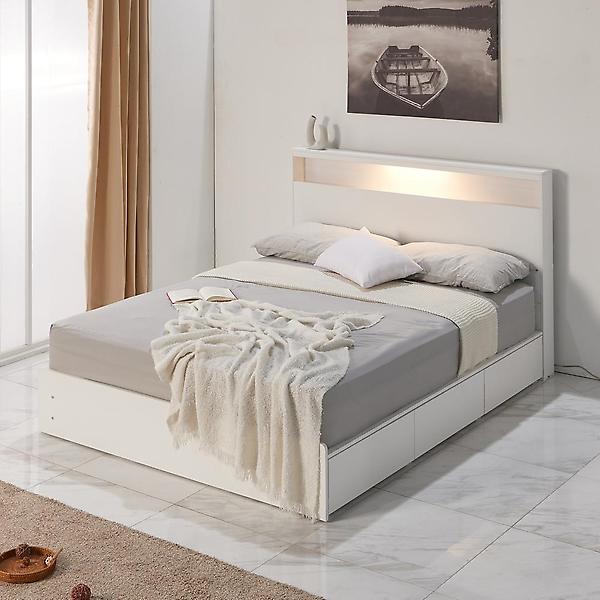  아이앤 마티나 LED 수납헤드 1단 침대 프레임 킹 WF