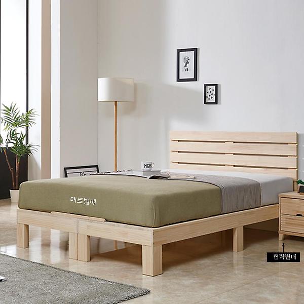  아이앤 미송원목 헤드형 퀸 침대 FI