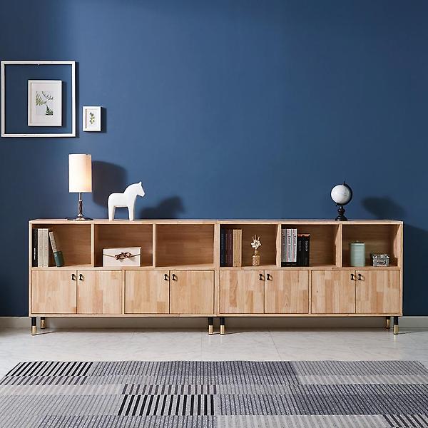  아이앤 데이안 2400 고무나무 수납 책장 거실장 FI