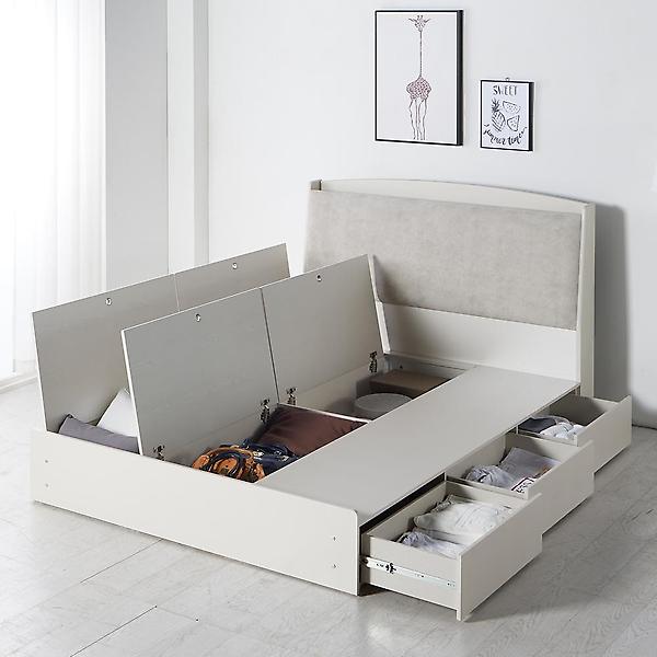  아이앤 티아 패브릭 수납형 침대 프레임 킹 WF