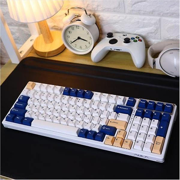  독거미 AULA F98 PBT RGB 풀윤활 유무선 기계식 블루 화이트 핑크 (회목축)