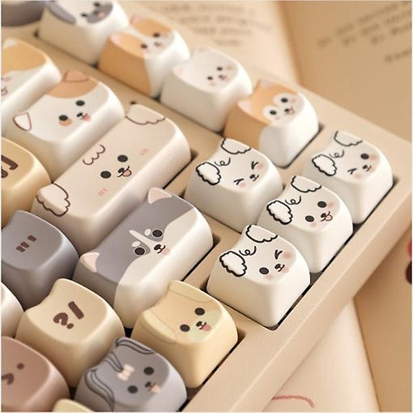  SPM Soulcat 고함량 PBT 반려동물 염료승화 영문 키캡 143키 커스텀키보드 교체용 (쫑긋강아지)
