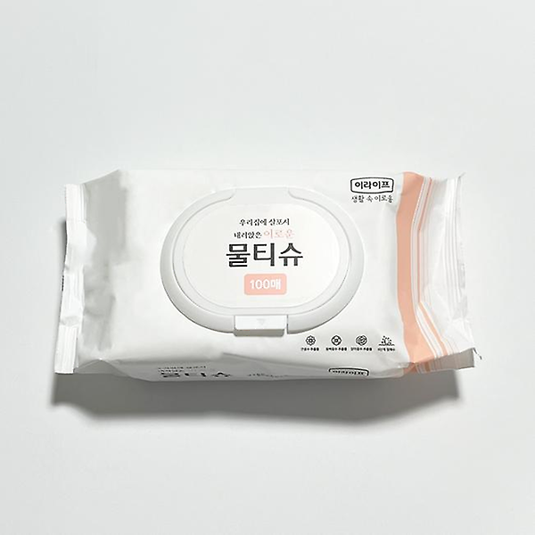  롯데 이라이프 이로운 물티슈 100매 CAP형 10P