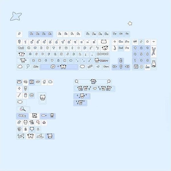  Soulcat 고함량 PBT 염료승화 영문 키캡 141키 커스텀키보드 교체용 (간식송아지)