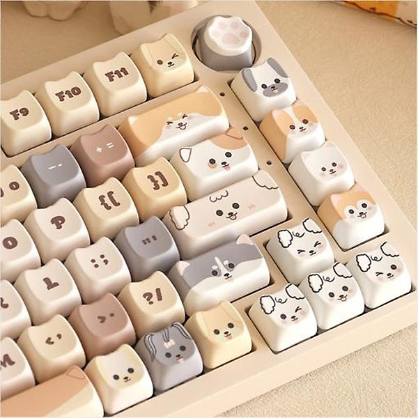  SPM Soulcat 고함량 PBT 반려동물 염료승화 영문 키캡 143키 커스텀키보드 교체용 (쫑긋강아지 대가족)