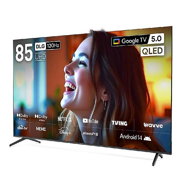 프리즘 CP85G5Q 215cm 구글5.0 스마트 4K QLED TV 120Hz 프리핫키 지원