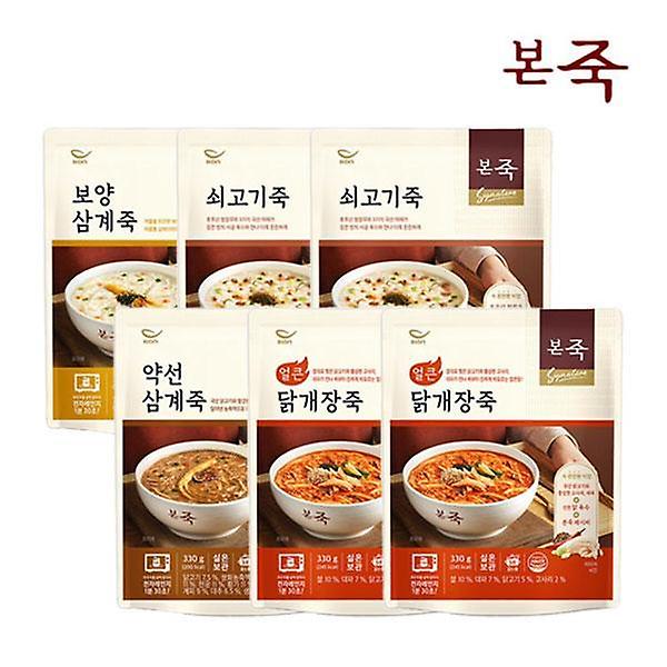  [본죽] 든든한 보양죽 4종 6팩 (쇠고기2,보양삼계1,약선삼계1,얼큰닭개장2)