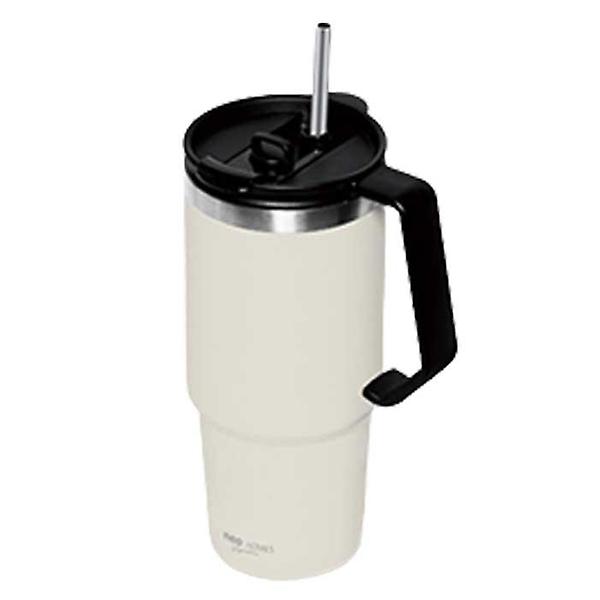 스텐 손잡이 보온 텀블러 750ml 화이트
