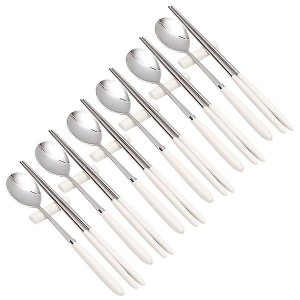  윌리브 304스텐 아모스 파스텔 수저 세트, 아이보리, 숟가락 + 젓가락, 6세트