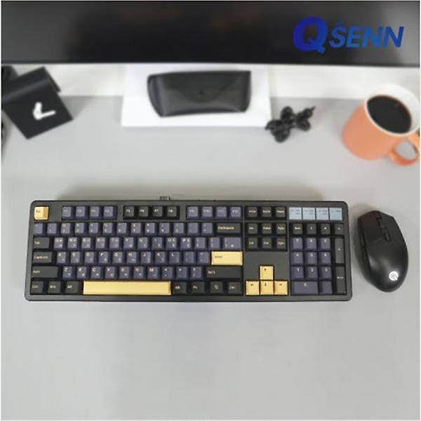  큐센 QSENN Q104 PBT 풀윤활 가스켓 유무선 기계식 블랙 (민트축)