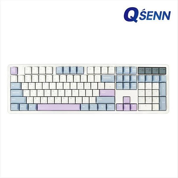  큐센 Q104 PBT 풀윤활 가스켓 유무선 기계식 키보드 블루퍼플 하이무 저소음 바다소금축