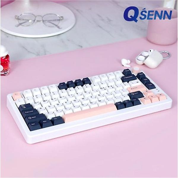  큐센 QSENN Q75 PBT 풀윤활 가스켓 유무선 기계식 키보드 화이트 하이무 저소음 바다소금