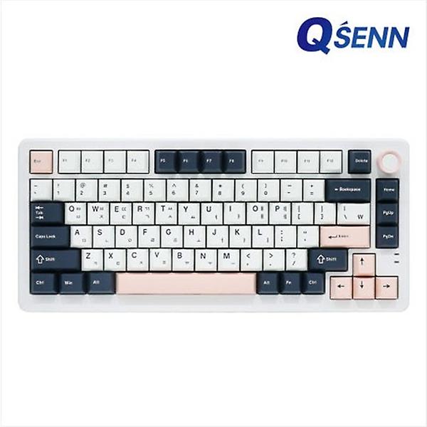  큐센 QSENN Q75 PBT 풀윤활 가스켓 유무선 기계식 키보드 화이트 하이무 저소음 바다소금