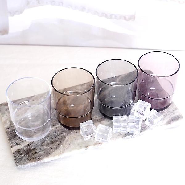  PC 스택 플라스틱 물컵 8온스 브라운 업소용 식당 카페컵