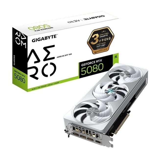 [기가바이트] 지포스 RTX 5080 AERO OC SFF D7 16GB 화이트