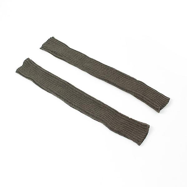  골지 니트 롱 암워머(카키그레이)