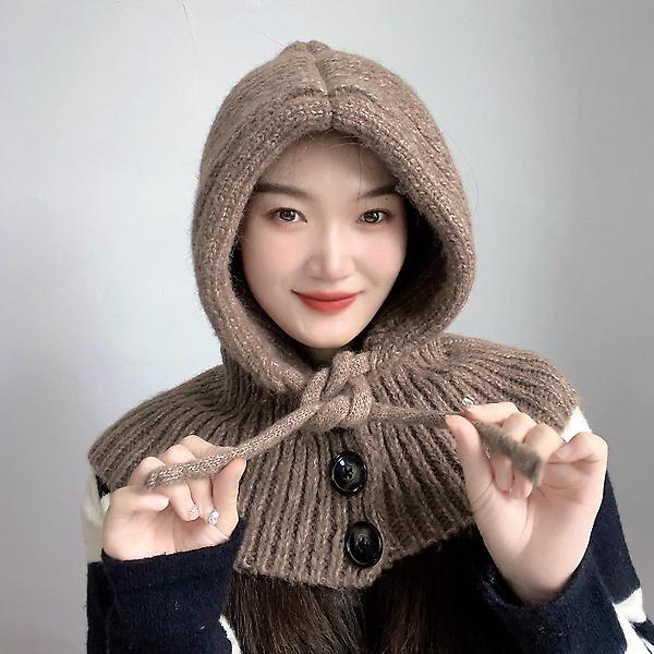  뉴윈터 니트 후드 넥워머(브라운)