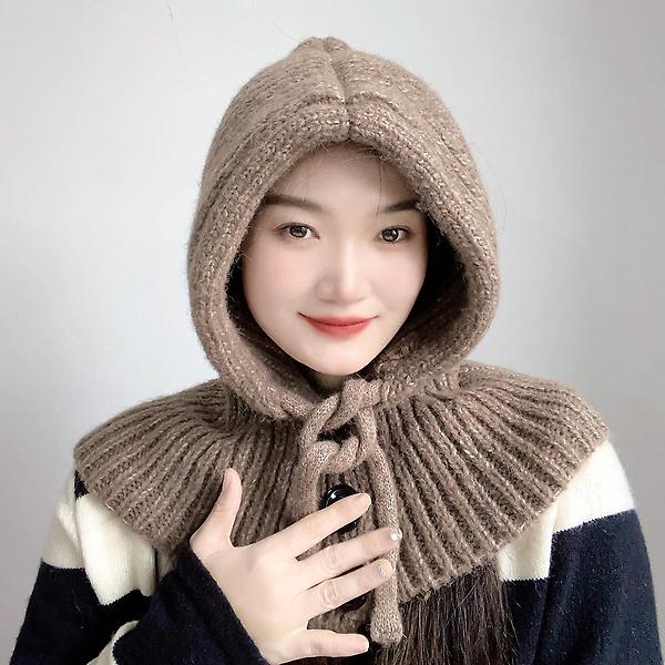  뉴윈터 니트 후드 넥워머(브라운)