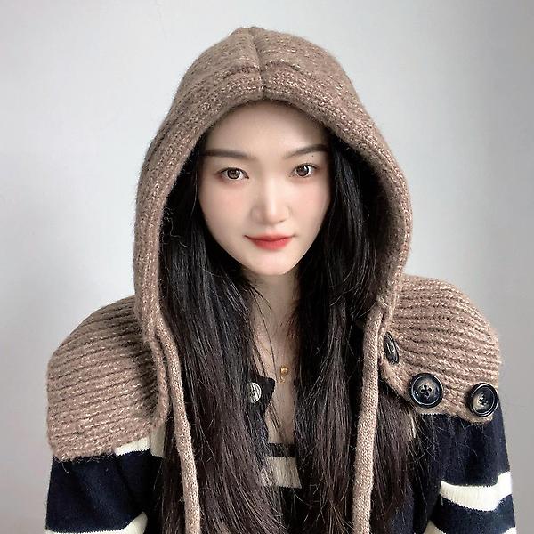  뉴윈터 니트 후드 넥워머(브라운)