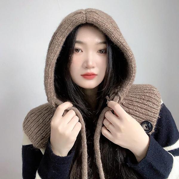  뉴윈터 니트 후드 넥워머(브라운)