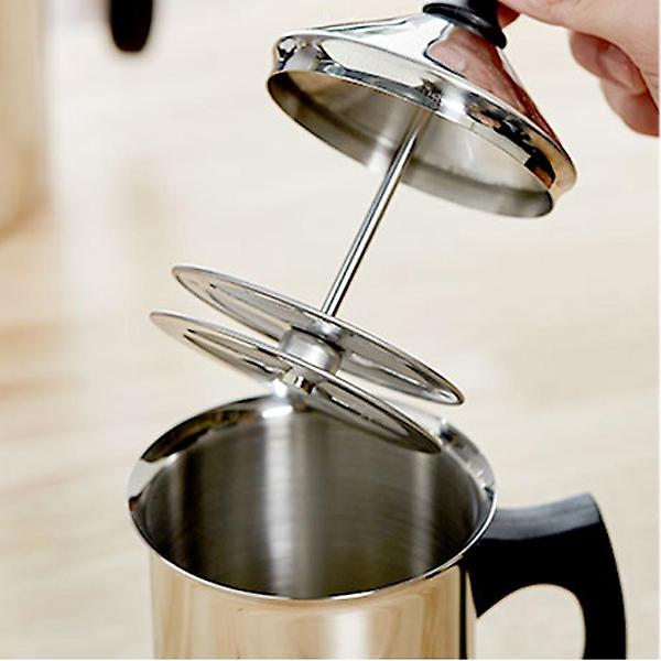  오리스타 수동 우유거품기 400ml 스텐 이중망 라떼 스티머