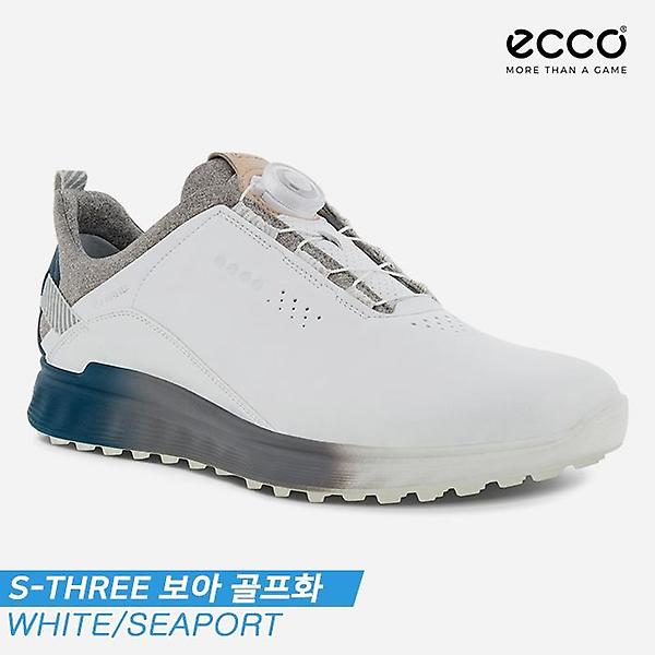  [에코코리아정품]2021 에코 S 쓰리 보아 골프화 [102914-60061][화이트/씨포트][남성용]