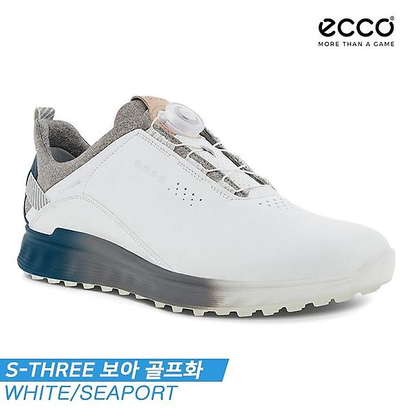  [에코코리아정품]2021 에코 S 쓰리 보아 골프화 [102914-60061][화이트/씨포트][남성용]