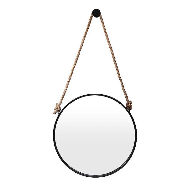  빈티지 스트랩 벽거울(50cm) (블랙) 걸이식거울