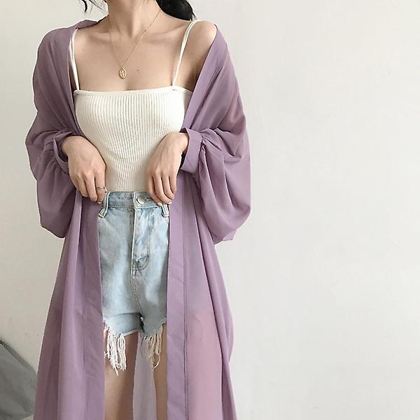  루즈핏 로브 롱가디건(L) 여자가디건 오픈 시스루