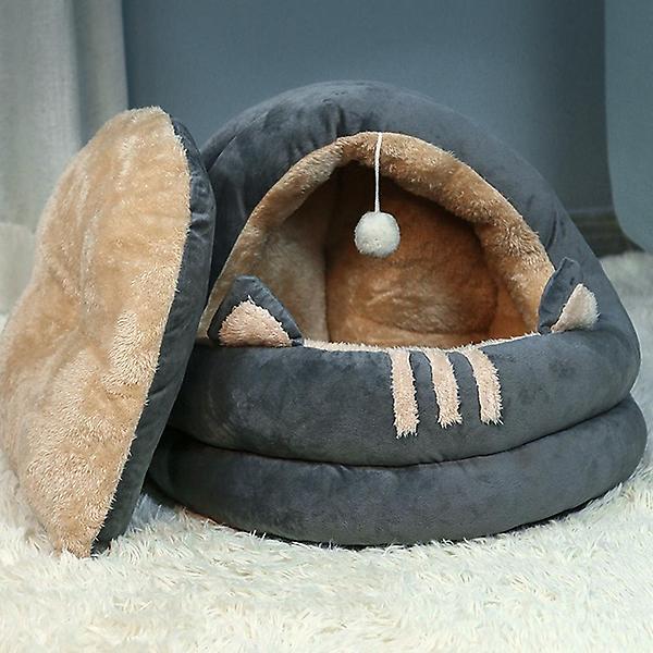  러브펫 고양이 쿠션방석 동굴하우스(40cm) (그레이)