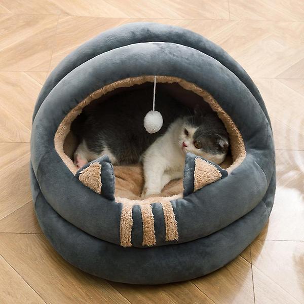  러브펫 고양이 쿠션방석 동굴하우스(40cm) (그레이)