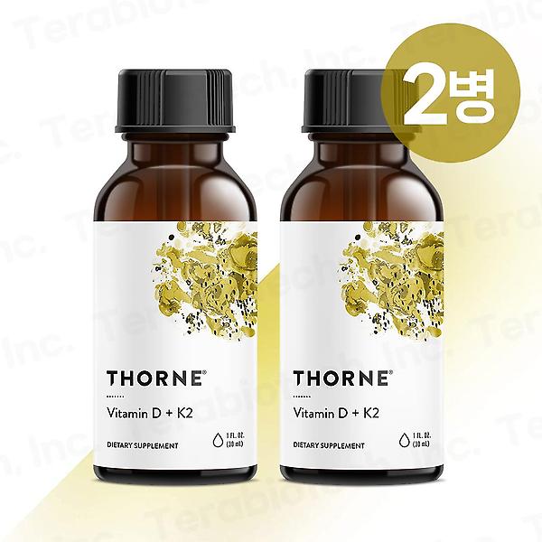 [공식인증점] Thorne 쏜리서치 Vitamin D+K2 비타민D 액상타입 30ml 2병 (유통기한 2025.06)