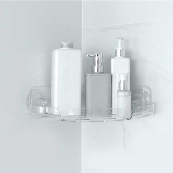  무타공 투명한 코너 선반 흡착형