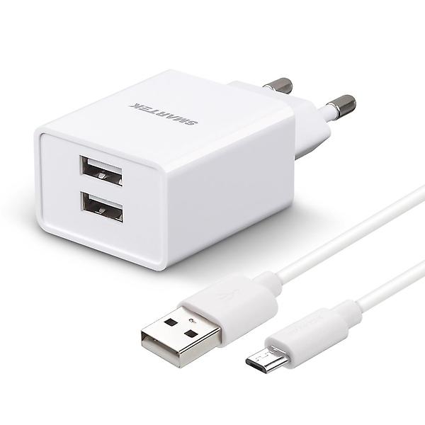  스마텍 2A/5V 2포트 USB 5핀 1.2M 충전기 STC-3000