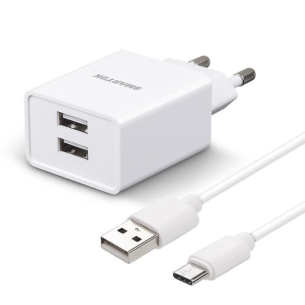  스마텍 2A/5V 2포트 USB C타입 1.2M 충전기 STC-3000