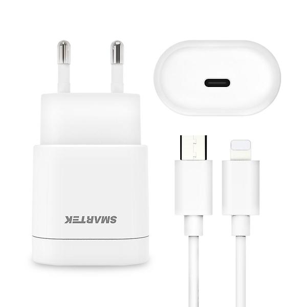  스마텍 10W C타입포트 충전기+(CtoC/Cto8)케이블세트 STC-3500(CT/8P)
