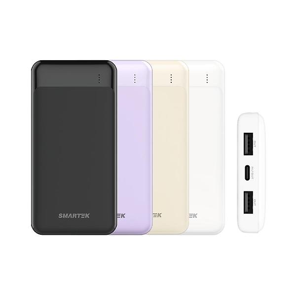  스마텍 10000mAh 여행용 3포트 동시 충전 보조배터리 대용량 C타입 USB STPB-GB1
