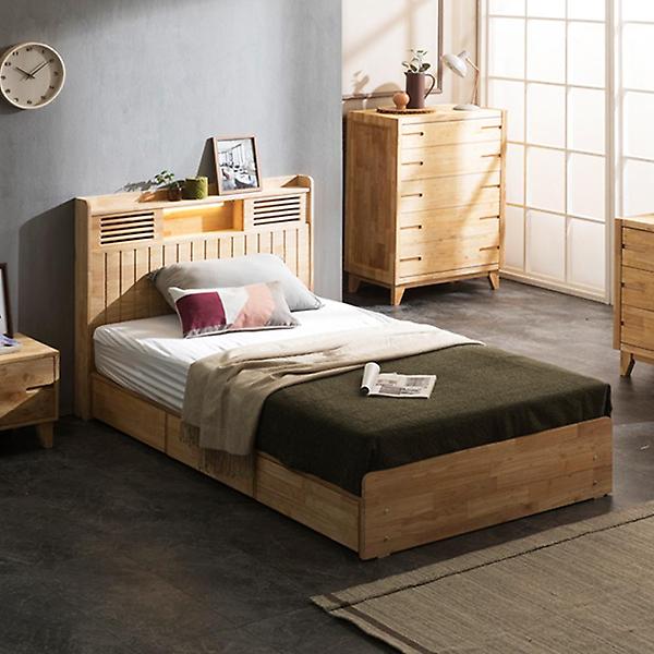  아이앤 베리에 고무나무 LED 3서랍 슈퍼싱글 침대 BA