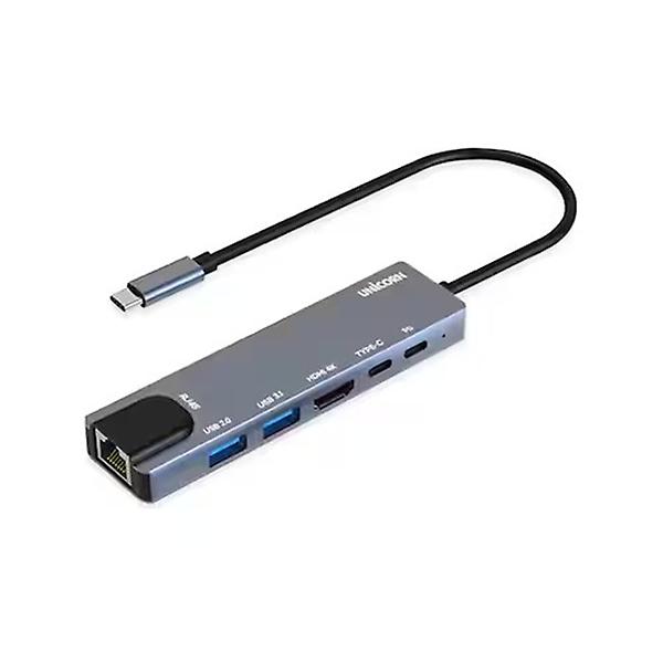  UNICORN 6IN1 LAN포트 HDMI USB멀티허브 TCH-L50