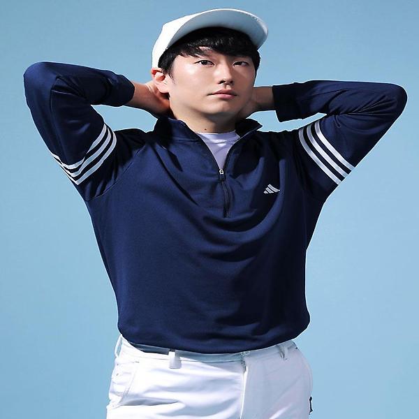  아디다스 가을 겨울 삼선 쿼터집 남성 긴팔티 IS7132 IU4504