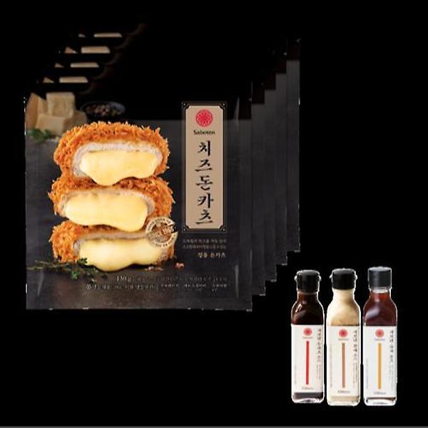  사보텐 프리미엄 등심돈카츠,치즈돈카츠 2종 중 택 1 (5 개) + 소스 3종 중 택 1 