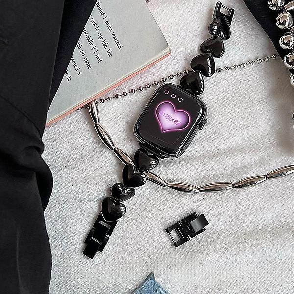  애플워치9 41mm 45mm 호환 하트 메탈 스트랩