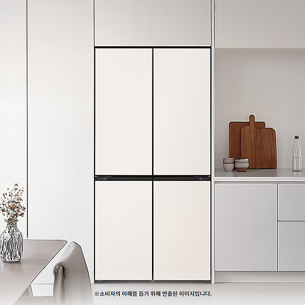 [LG전자/M626GBB032S] 디오스 오브제컬렉션 베이직 냉장고 Fit & Max 글라스 베이지 (