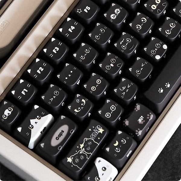  SPM Soulcat 고함량 PBT 염료승화 영문 키캡 142키 커스텀키보드 교체용 (검은고양이 네로)