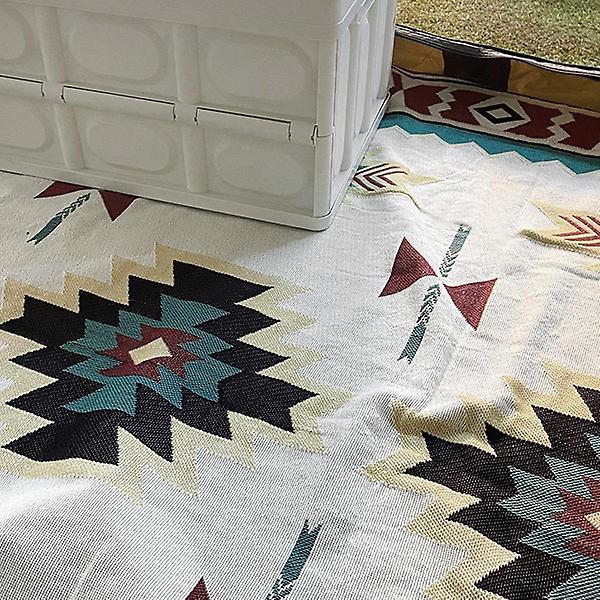  에스닉 캠핑 러그 담요(98x188cm) 피크닉매트