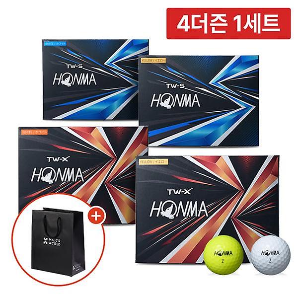  4박스 총48구/혼마 NEW 투어월드 3피스 우레탄 골프공 택1+쇼핑백
