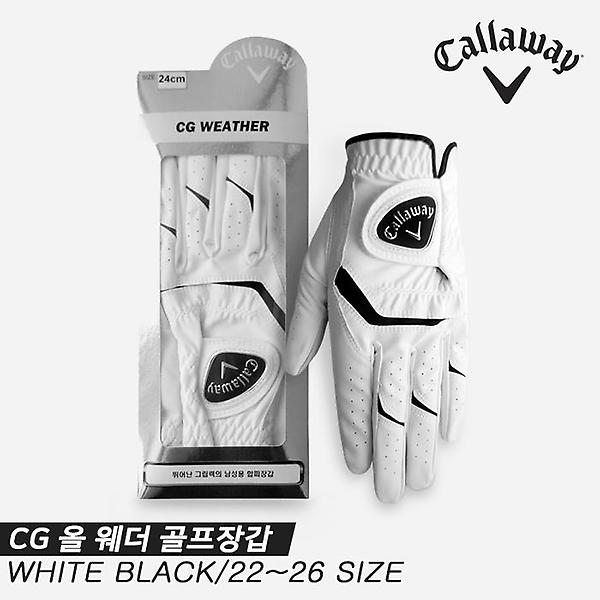  [캘러웨이코리아정품]2021 캘러웨이 CG 올 웨더(ALL WEATHER) 합피 골프장갑[남성/왼손착용][화이트/블랙]